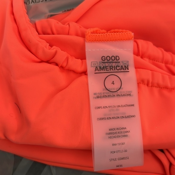 Good American TinyTies Bikini Bottom NWT size 4 Hot Coral - Picture 6 of 7
